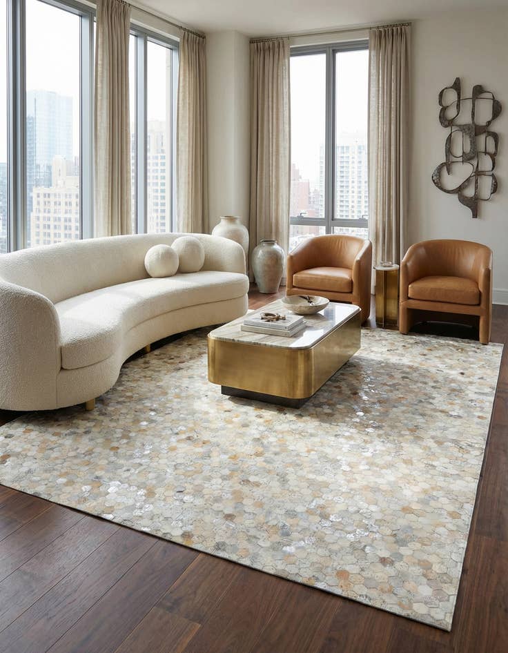 Detail image of  8' x 10' Cowhide Leather Rug