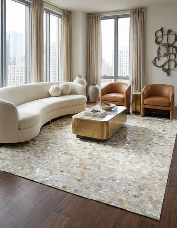 8' x 10' Cowhide Leather Rug