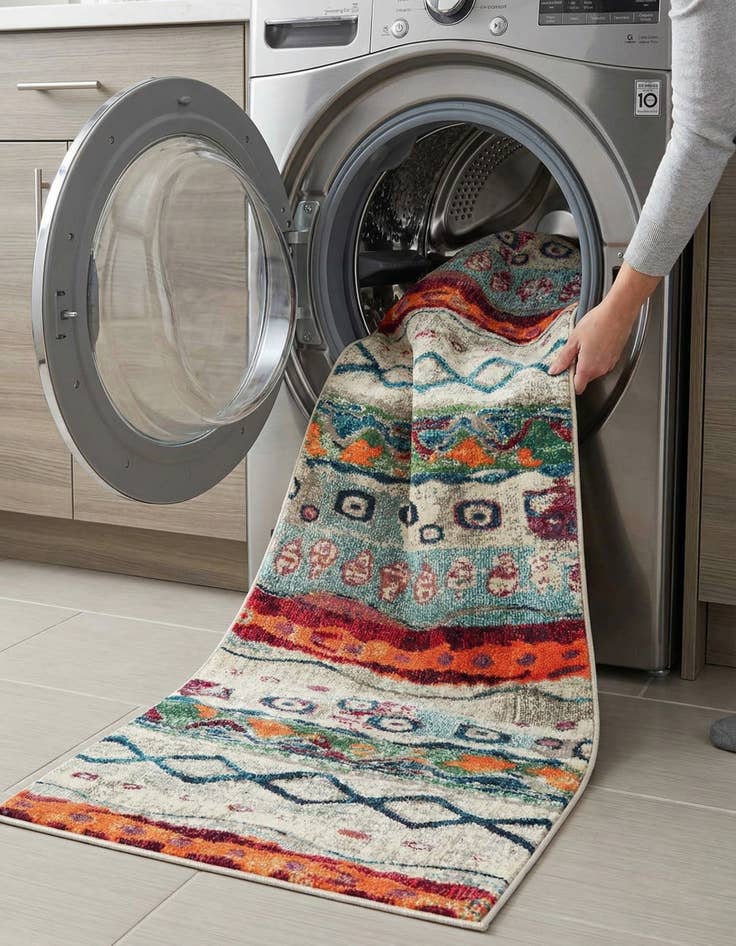 Detail image of  2' 7 x 12'  Washable Vivid Runner Rug