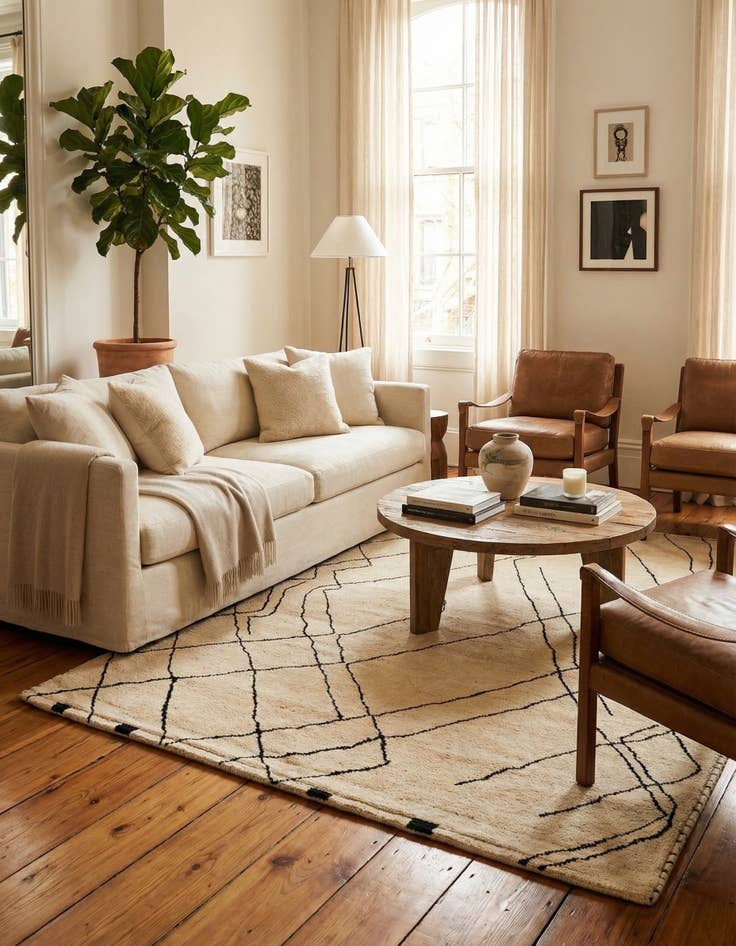 Detail image of 6' x 8'  Hand Knotted Darya Wool Rug