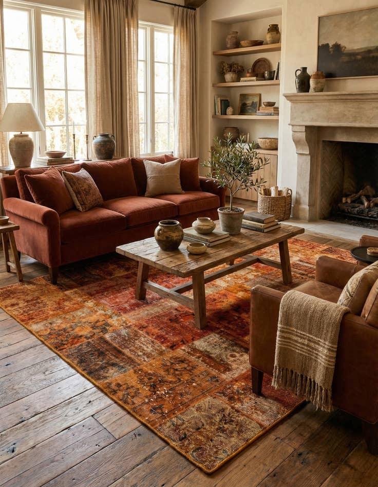 Detail image of  5' x 6' 5  Hand Knotted Ultra Vintage Persian Wool Rug