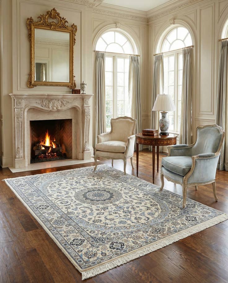 Detail image of 5' 1 x 7' 9 Hand Knotted Nain Rug