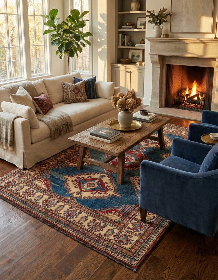 Detail image of 6' 3 x 8' 11  Hand Knotted Kazak Wool Rug