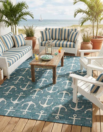 9' x 12' Easy-Clean Coastal Indoor / Outdoor Rug