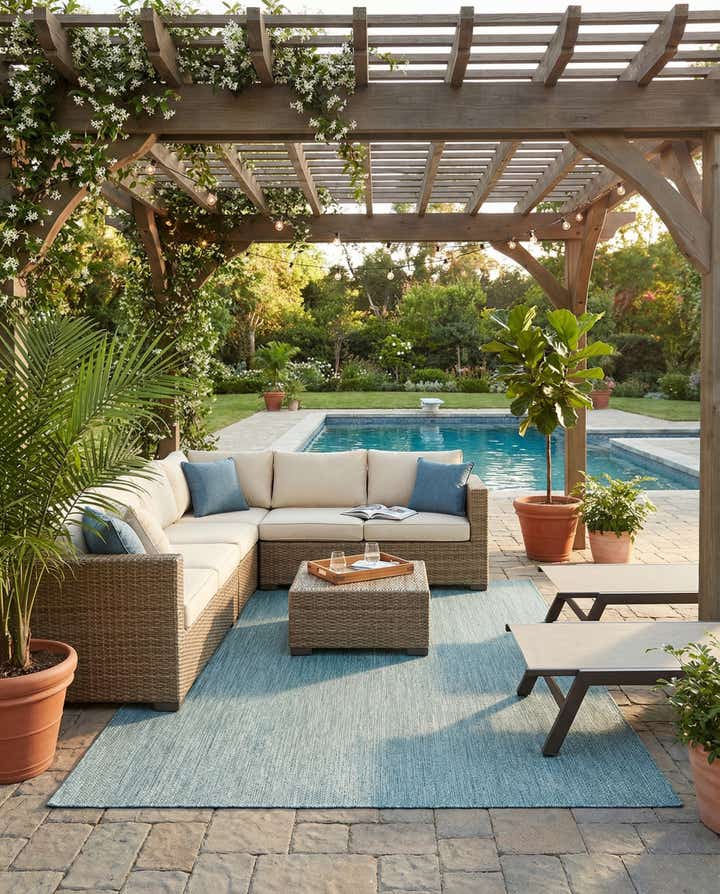 7' x 10' Easy-Clean Solid Indoor / Outdoor Rug