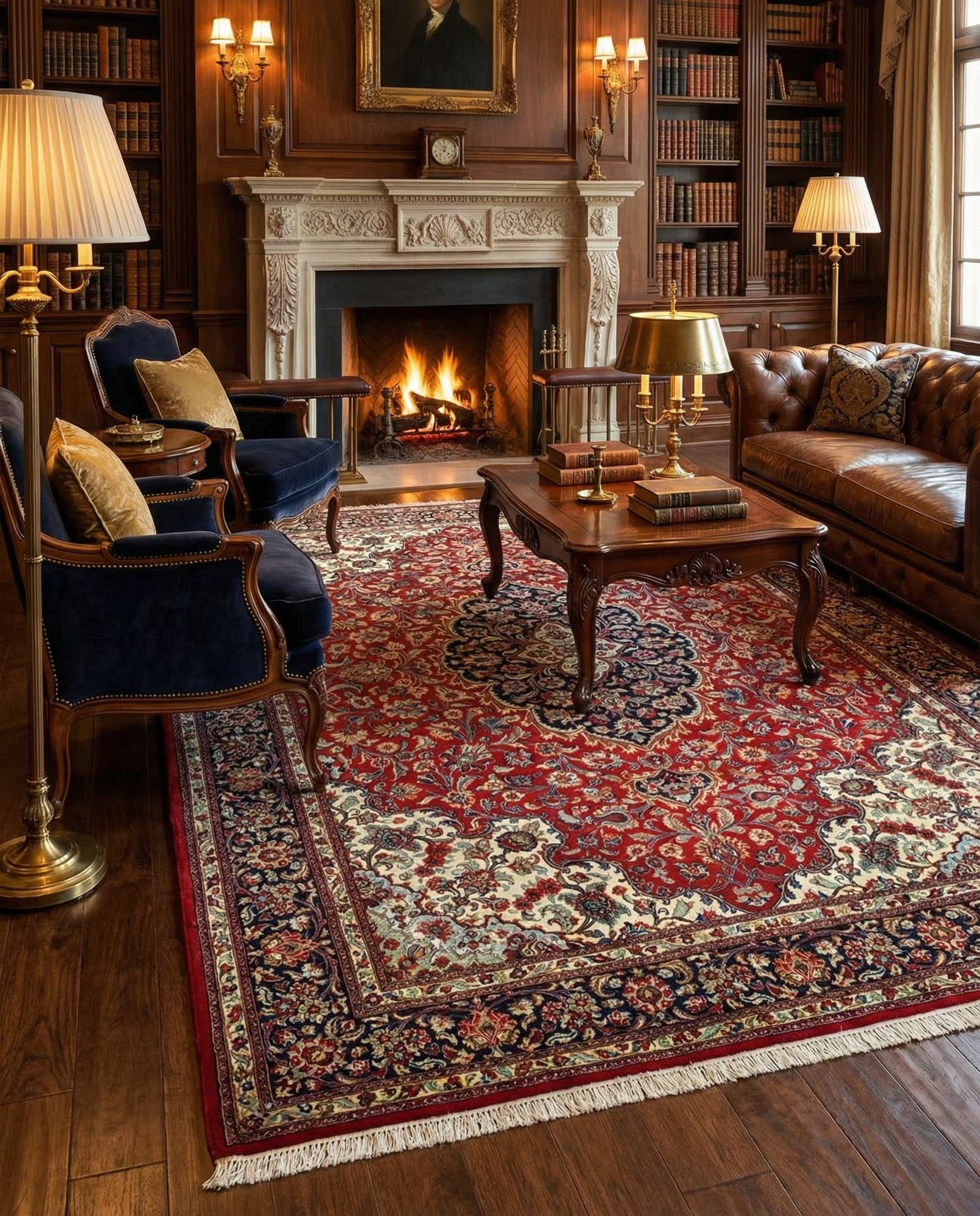 6' 9 x 9' 8 Hand Knotted Qom Persian Rug