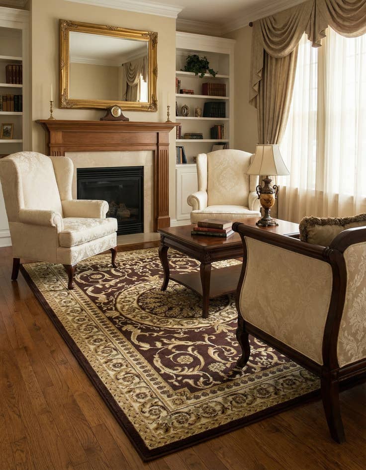 Detail image of 5' 3 x 8' Classic Aubusson Rug