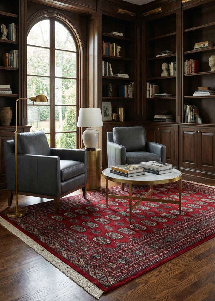 4' 4 x 5' 11 Hand Knotted Bokhara Oriental Wool Rug