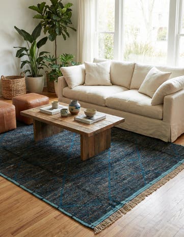 6' 3 x 9' 4 Hand Knotted Moroccan Wool Rug