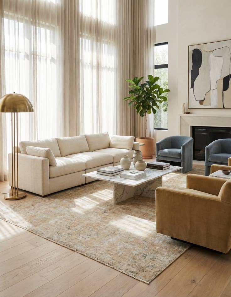 Detail image of 6' x 9' 7  Hand Knotted Ultra Vintage Persian Wool Rug