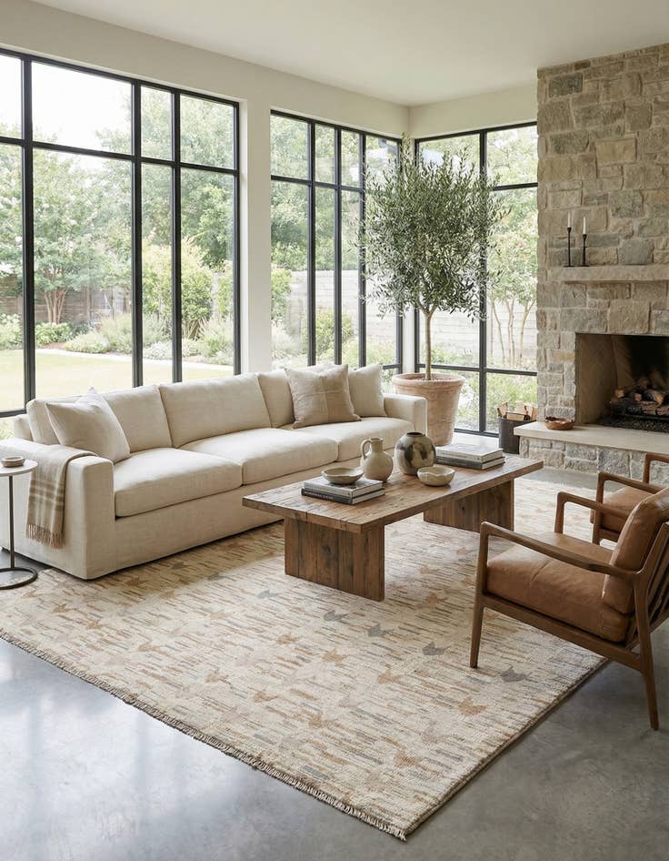 Detail image of 10' 3 x 14'  Hand Knotted Beni Marok Rug