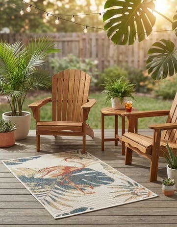 Ivory Easy-Clean Baja Indoor / Outdoor Rug
