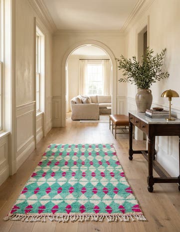 4' 6 x 7' 10 Hand Knotted Moroccan Wool Runner Rug