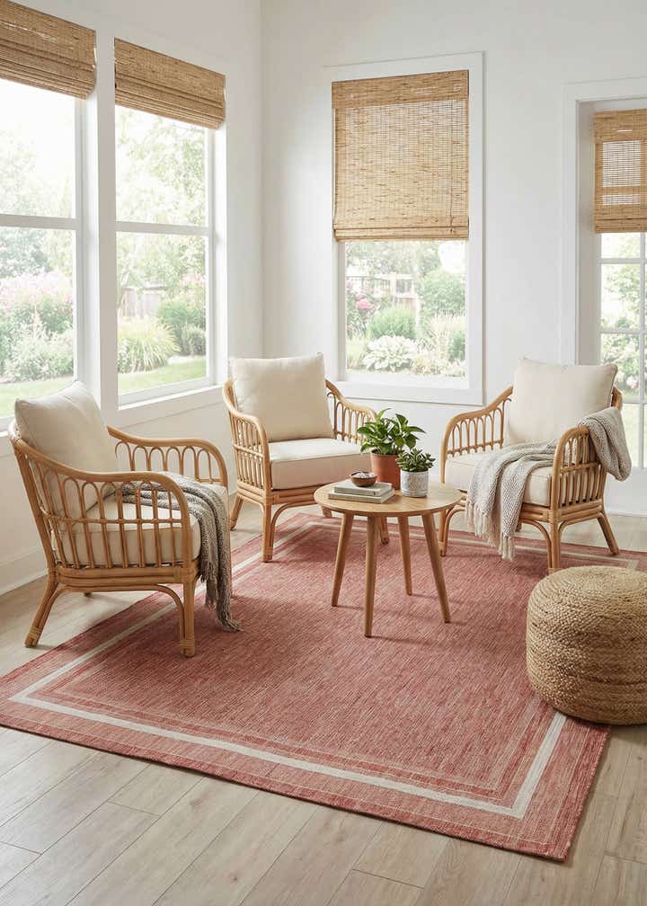 9' x 12' Easy-Clean Border Indoor / Outdoor Rug