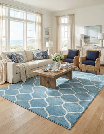 10' x 14' Lattice Frieze Rug