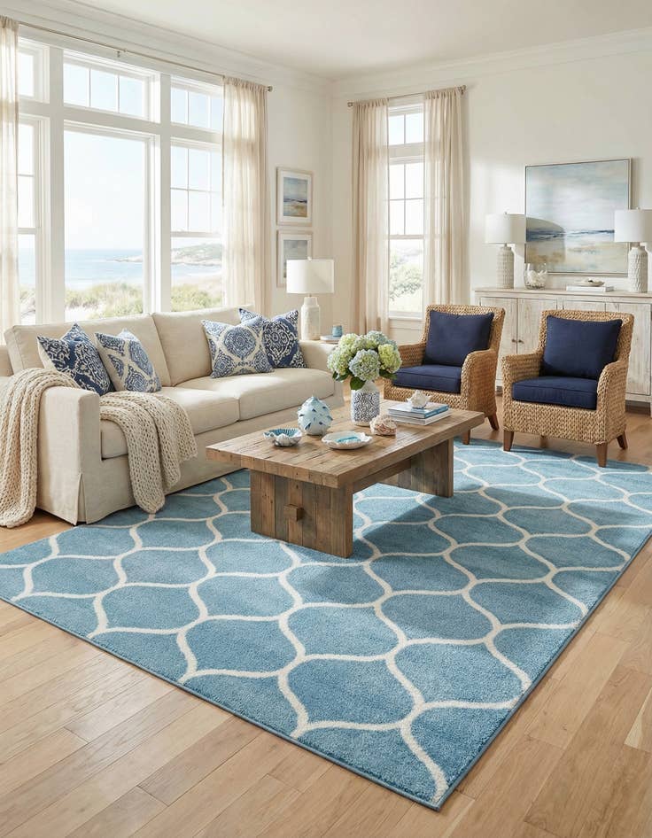 Detail image of  10' x 14' Lattice Frieze Rug