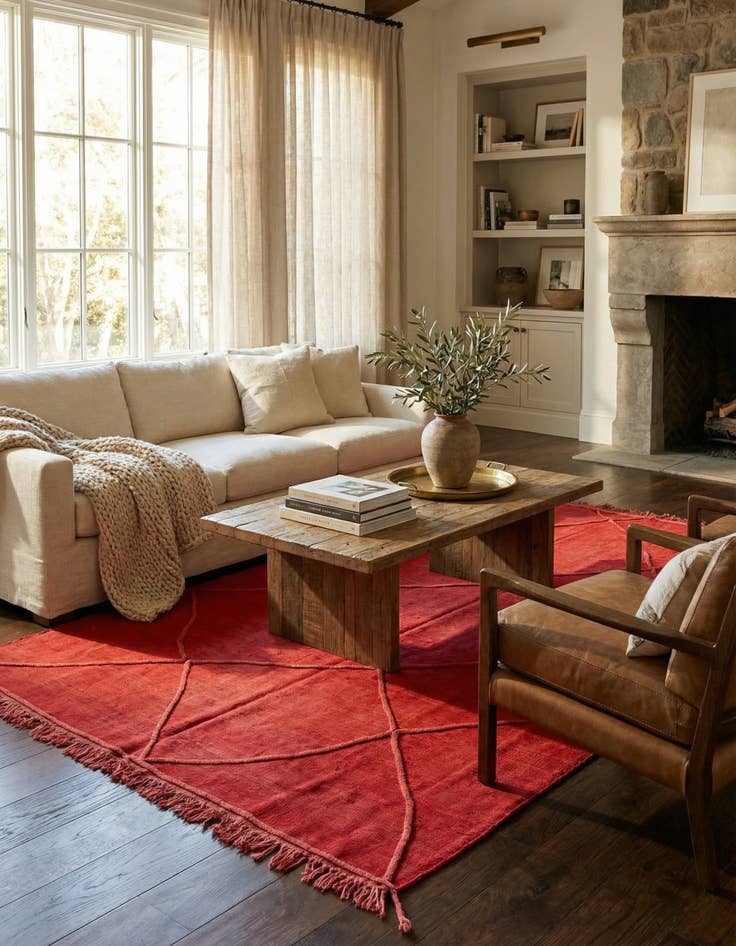 Detail image of  6' 4 x 9' 10  Hand Knotted Moroccan Wool Rug