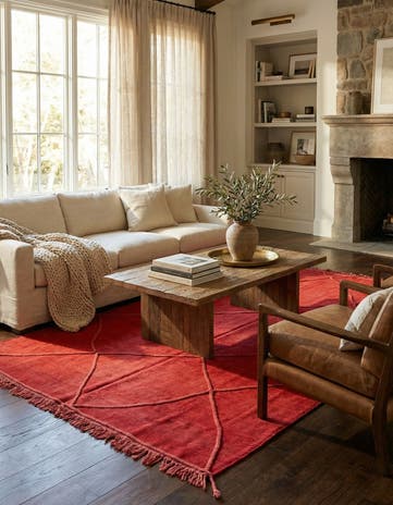 6' 4 x 9' 10 Hand Knotted Moroccan Wool Rug