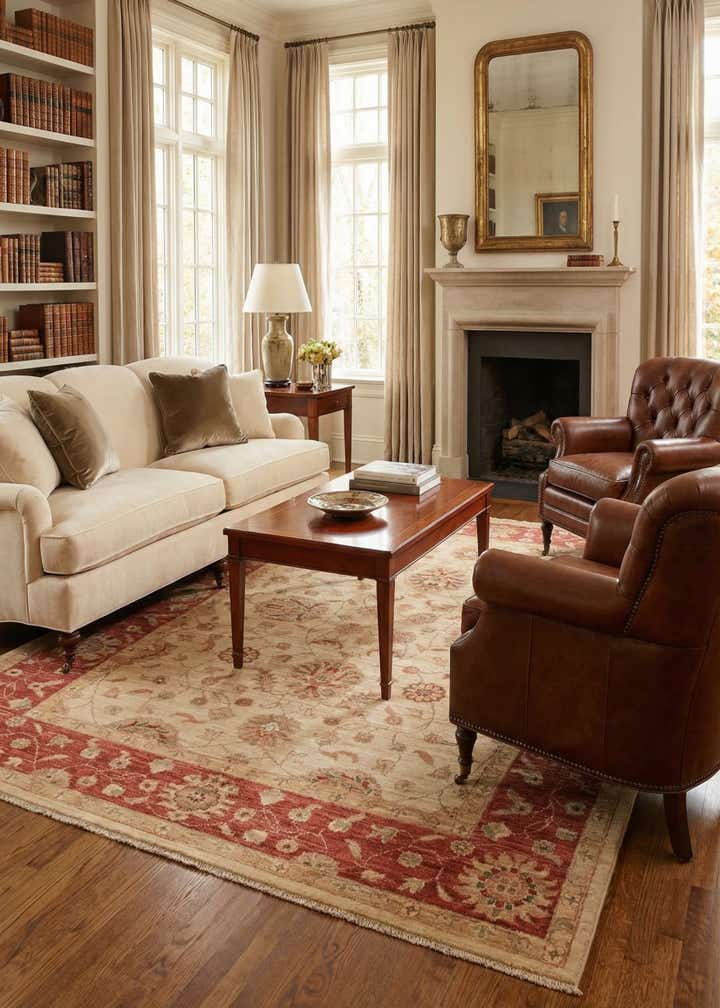 5' 1 x 6' 4 Hand Knotted Peshawar Ziegler Rug