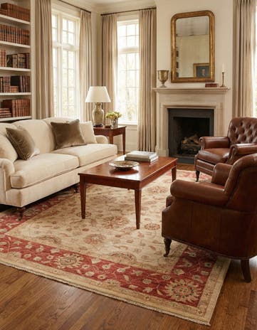 5' 1 x 6' 4 Hand Knotted Peshawar Ziegler Rug