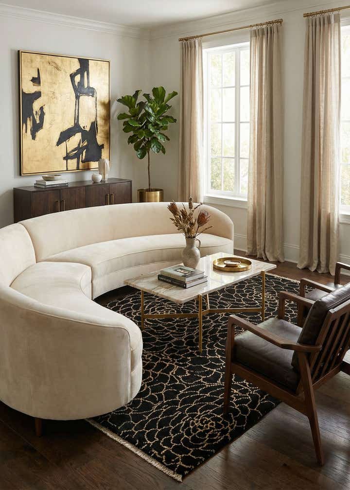 5' 8 x 8' 1 Hand Knotted Darya Wool Rug