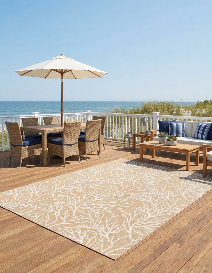Detail image of 10' x 14' Easy-Clean Coastal Indoor / Outdoor Rug