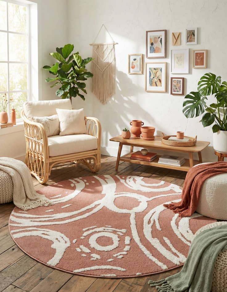 Detail image of  7' 10 x 7' 10 Boho Round Rug