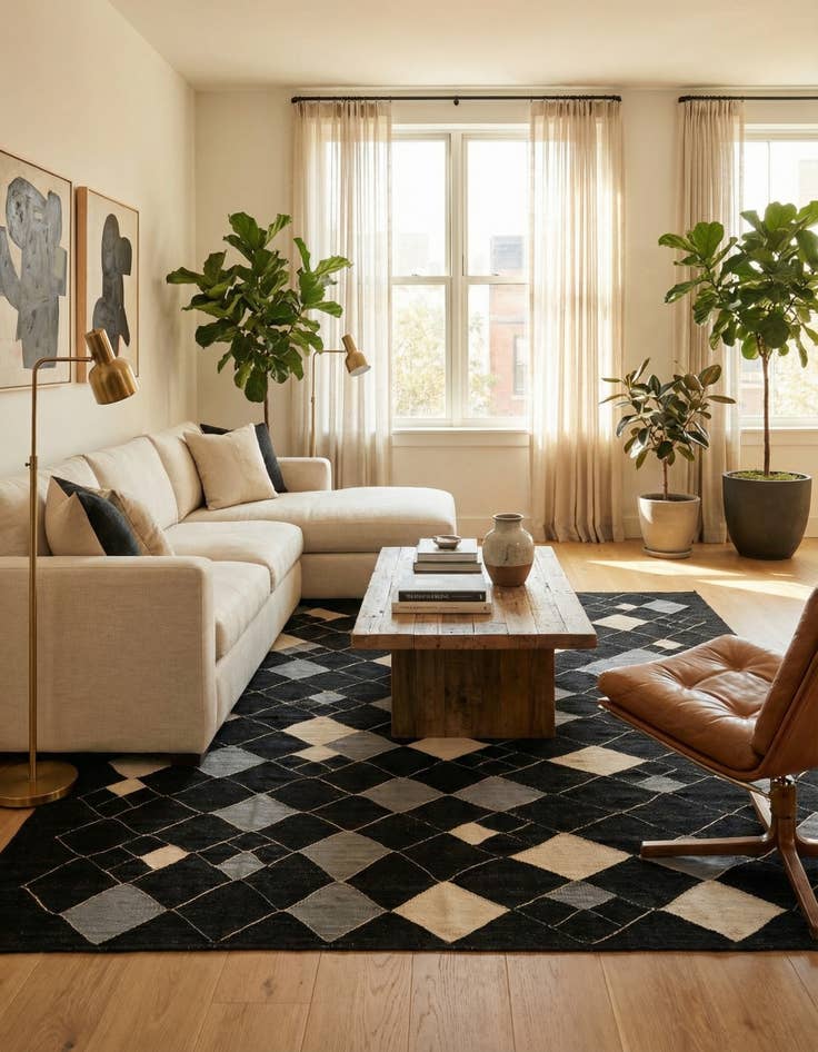 Detail image of 8' 1 x 9' 4  Hand Woven Kilim Modern Wool Rug