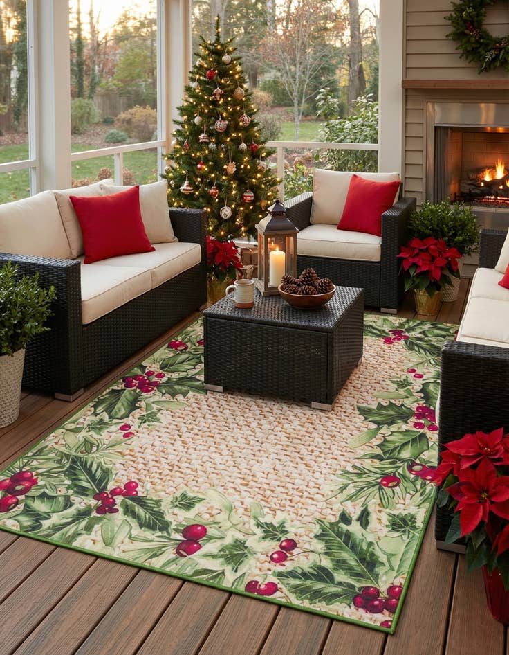 Detail image of 6' 1 x 9' Easy-Clean Jill Zarin Caribbean Indoor / Outdoor Rug