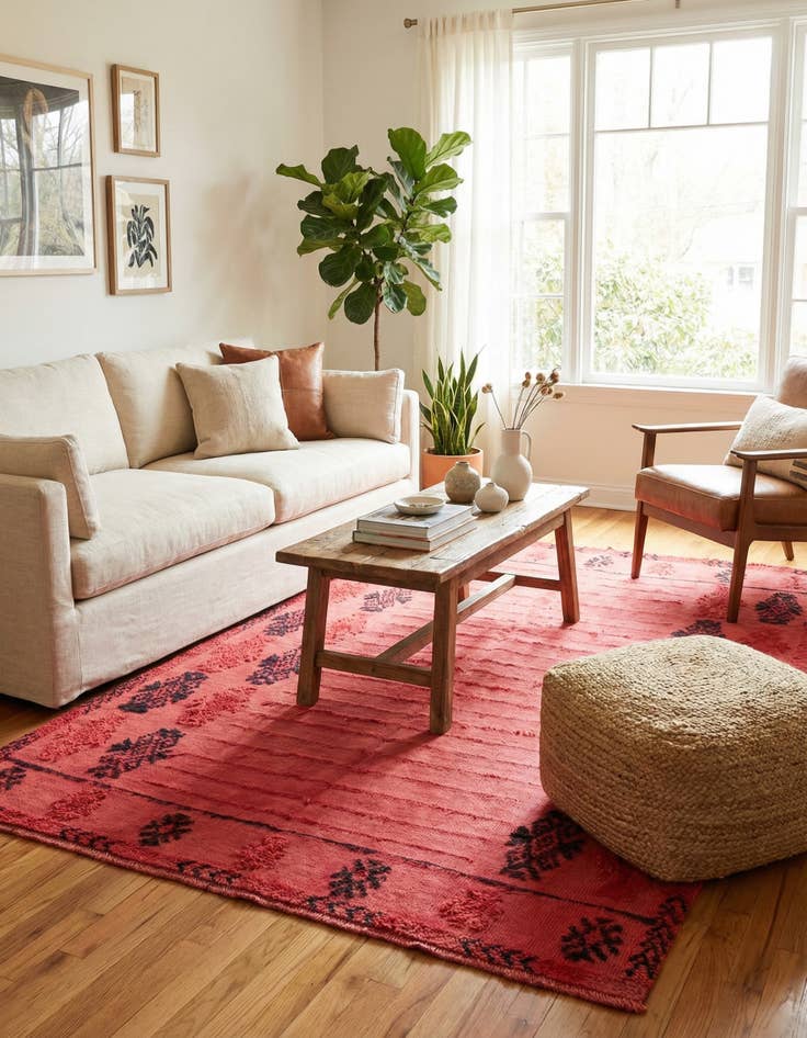 Detail image of 5' 4 x 8' 4  Hand Knotted Moroccan Wool Rug