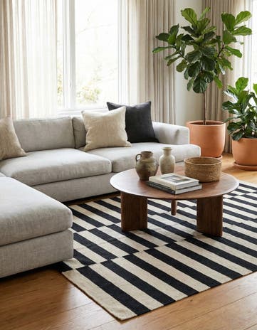 4' 2 x 5' 9 Hand Woven Kilim Modern Wool Rug