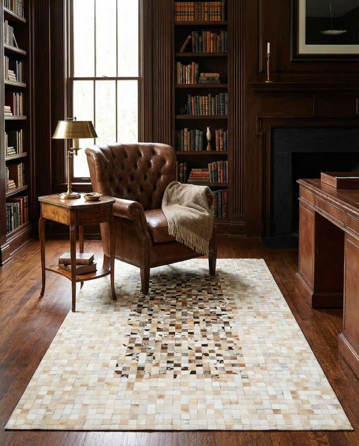 5' x 8' Cowhide Leather Rug