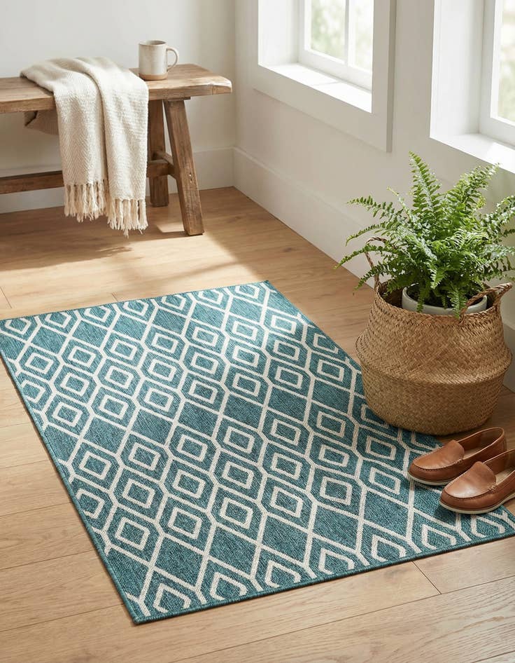 Detail image of 1' 4 x 1' 4  Washable Jill Zarin Turks and Caicos Indoor / Outdoor Sample Rug