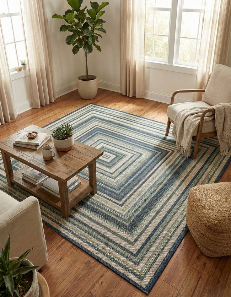 Detail image of 6' x 6'  Washable Baja Indoor / Outdoor Square Rug