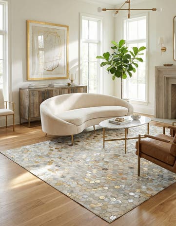 5' 1 x 8' Cowhide - Patchwork Rug