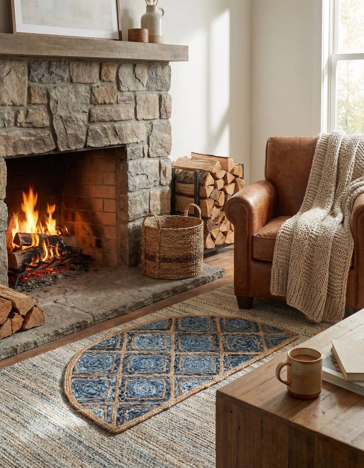 Detail image of  2' 2 x 3' 7  Hand Braided Jute Hearth Rug