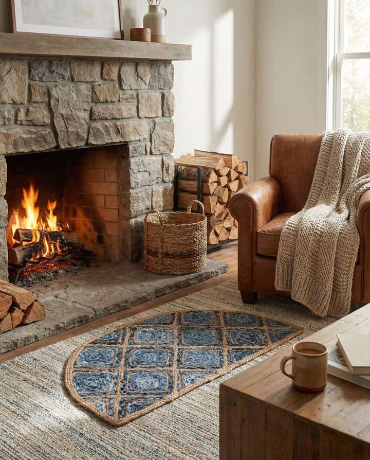 2' 2 x 3' 7 Handmade Braided Jute Hearth Rug