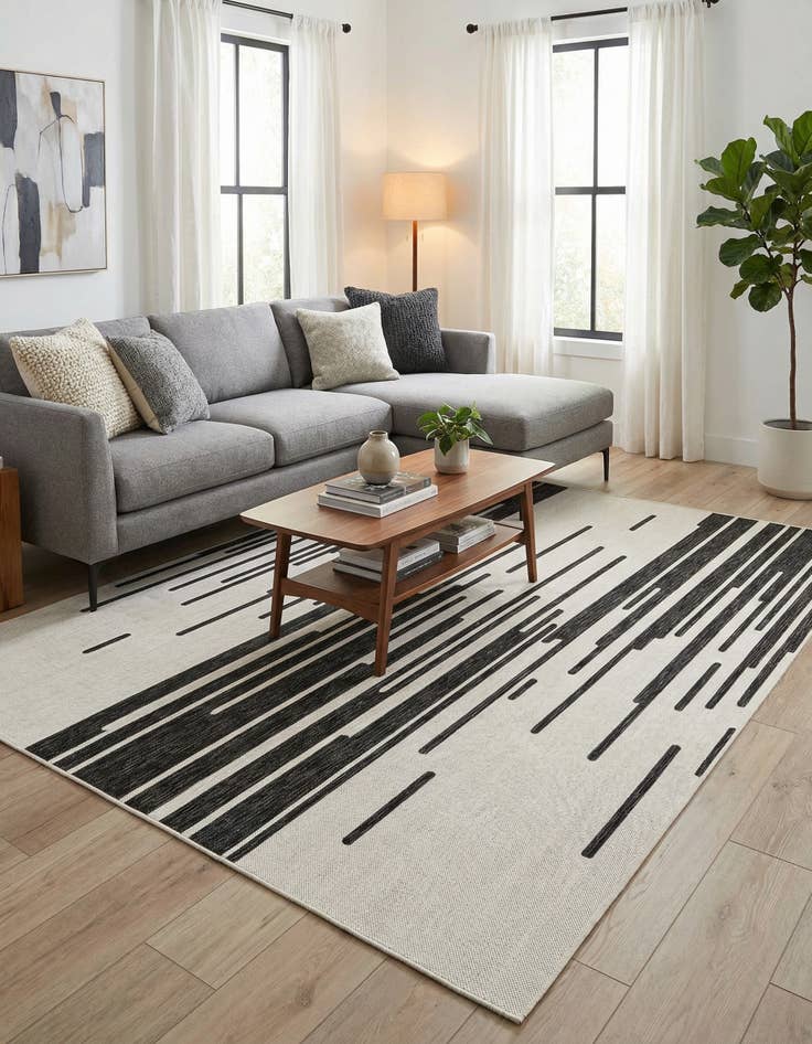 Detail image of  7' x 10'  Washable Modern Indoor / Outdoor Rug