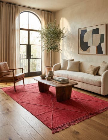 4' 3 x 6' 1 Hand Woven Kilim Modern Wool Rug