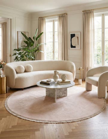 6' 6 x 6' 6 Hand Knotted Darya Wool Round Rug