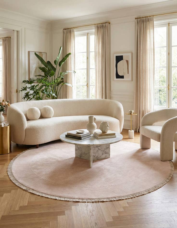 Detail image of  6' 6 x 6' 6  Hand Knotted Darya Wool Round Rug