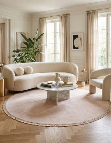 6' 6 x 6' 6 Hand Knotted Darya Wool Round Rug