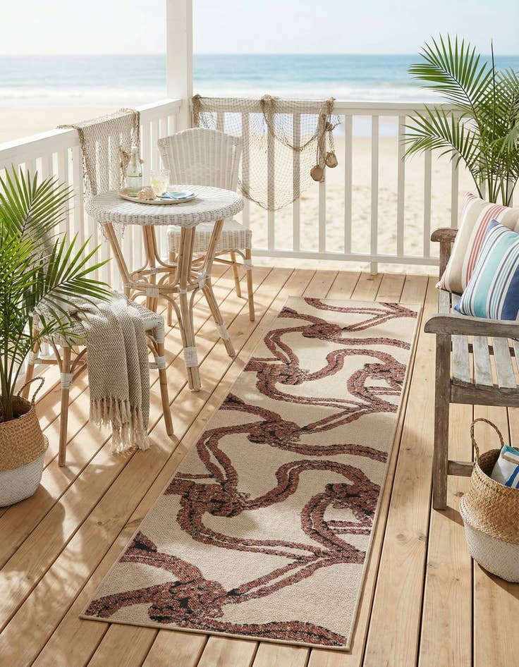 Detail image of 2' 7 x 12'  Washable Coastal Indoor / Outdoor Runner Rug