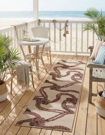 2' 7 x 12' Easy-Clean Coastal Indoor / Outdoor Runner Rug