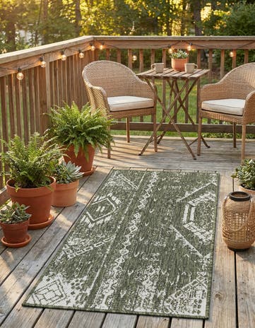 2' x 4' Easy-Clean Bohemian Indoor / Outdoor Runner Rug