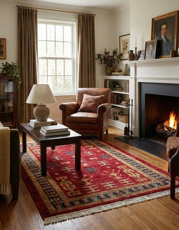 3' 5 x 5' 2 Hand Knotted Ziegler Wool Rug