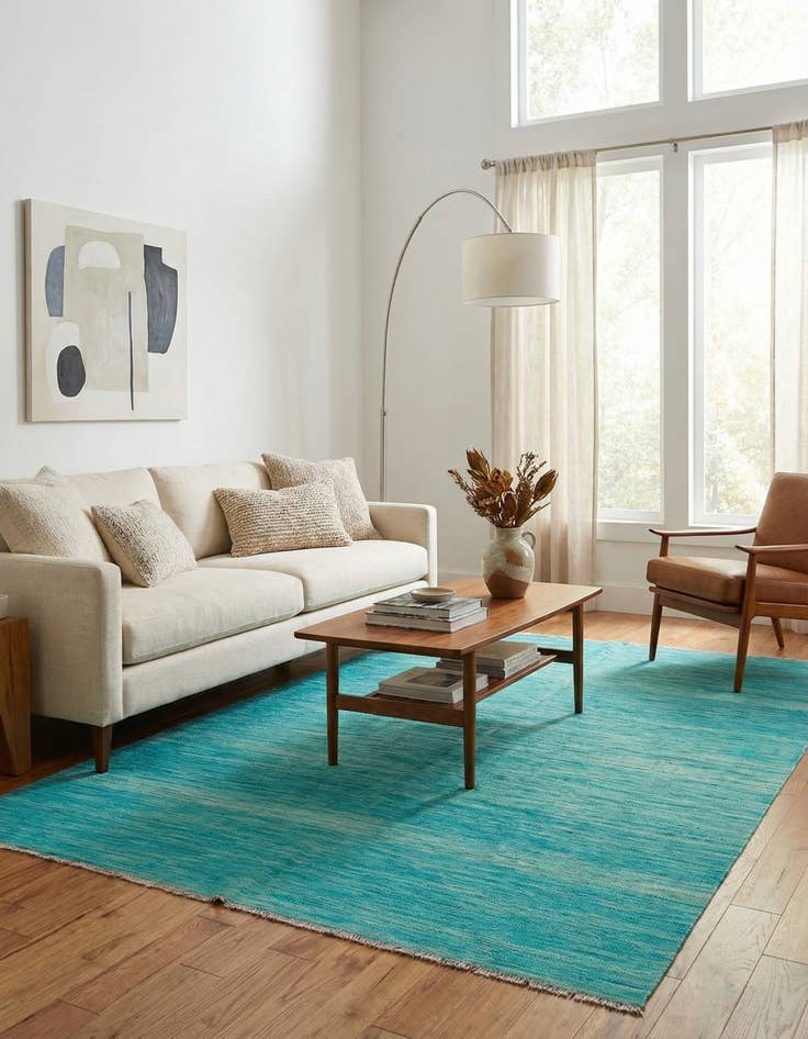 Detail image of 5' 5 x 8'  Hand Woven Kilim Modern Wool Rug