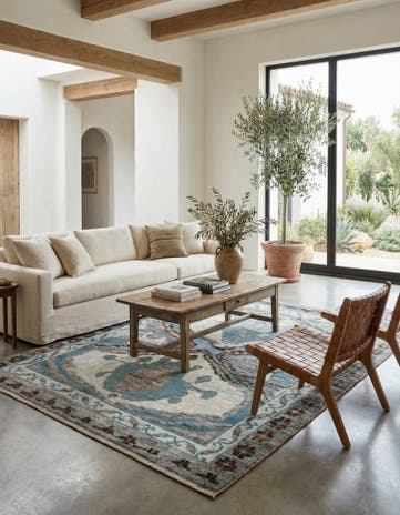 8' x 10' 7 Hand Knotted Moroccan Wool Rug