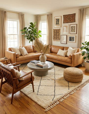 6' 9 x 9' 9 Hand Knotted Moroccan Wool Rug