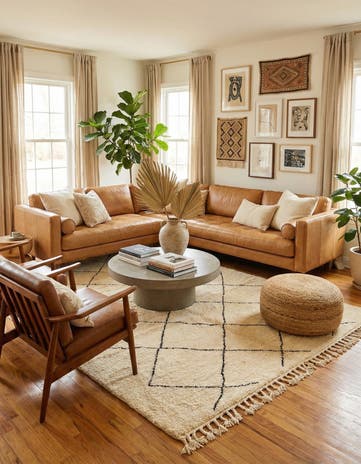 6' 9 x 9' 9 Hand Knotted Moroccan Wool Rug